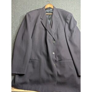 Nino Cerruti Rue Royale Mens Blazer 56L 100% Worsted Wool Navy Blue Sport Coat